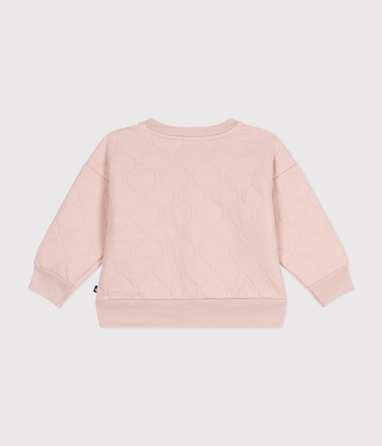 Baby-Teddyjacke aus gestepptem Doppeljersey rosa