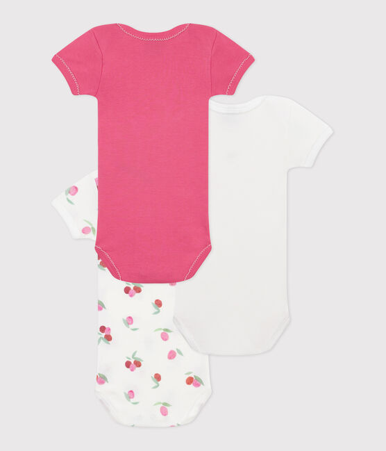 3er-Set kurzärmelige Baby-Bodys aus Baumwolle mit Blumenmuster variante 1