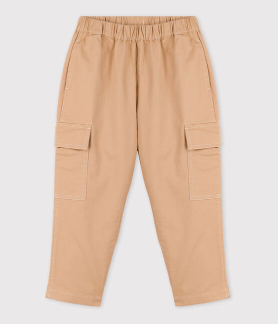 Kinder-Cargohose aus Sergestoff beige TRENCH