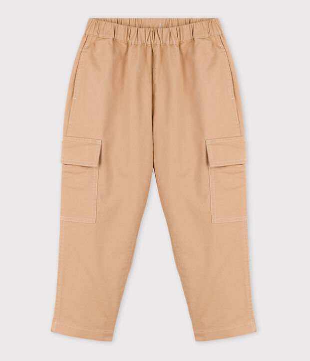 Kinder-Cargohose aus Sergestoff beige