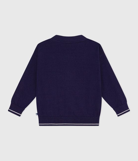 Kinder-Cardigan aus einfarbiger Baumwolle blau SOIR