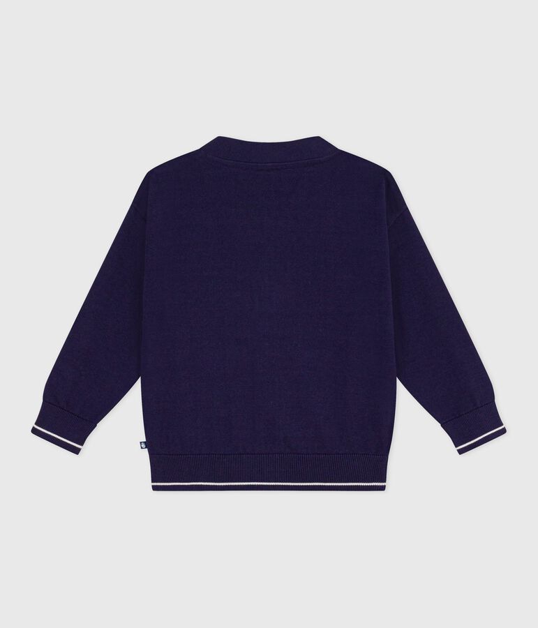 Kinder-Cardigan aus einfarbiger Baumwolle blau