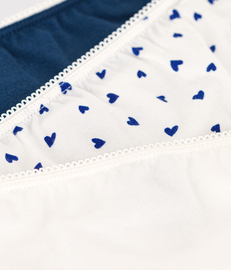 3er-Set Slips aus Baumwolle und Elastan mit Herzmotiv f&uuml;r M&auml;dchen vielfarbig