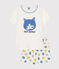 Kurzer Kinderpyjama aus Baumwolle weiss MARSHMALLOW/weiss MULTICO