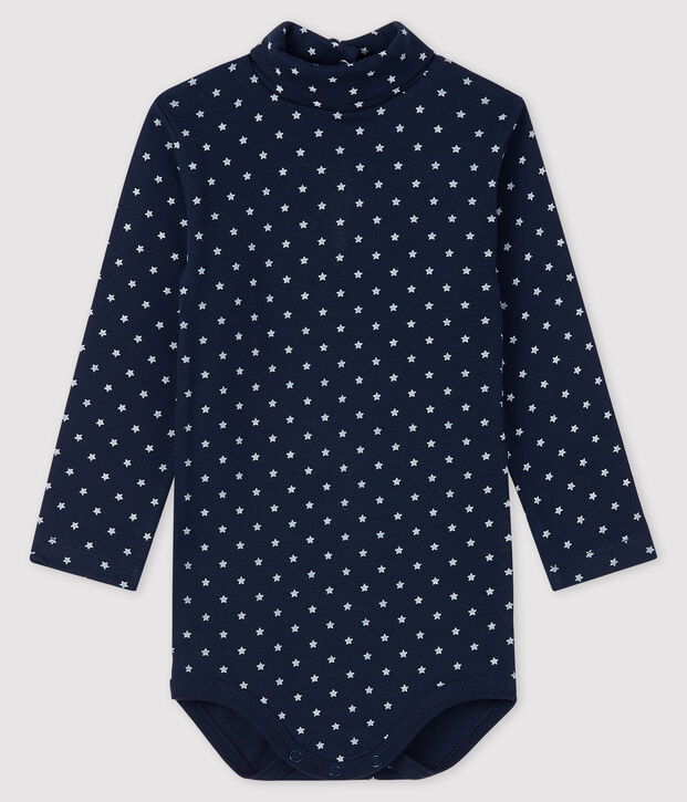 Lang&auml;rmliger Baby-Body f&uuml;r Jungen blau/weiss