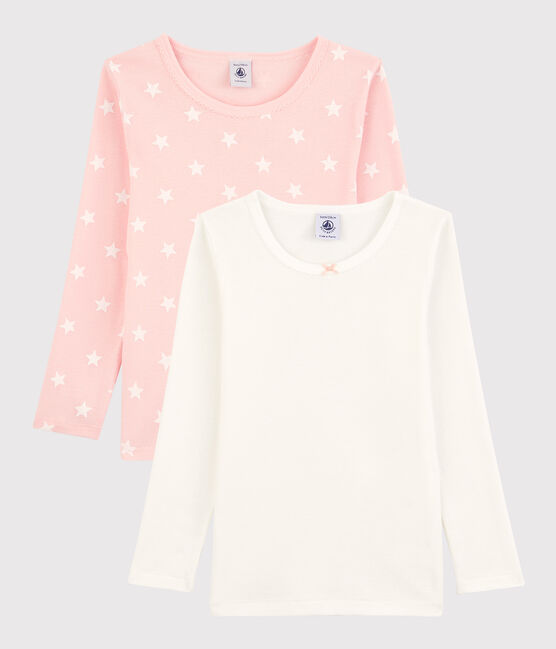 2er-Set langärmelige T-Shirts aus Baumwolle mit Sternen-Motiv für Mädchen variante 1