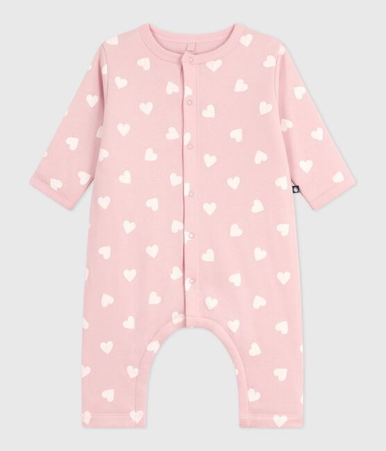 Wattierter Baby-Overall aus Baumwolle mit Herzmotiv rosa JOLI/ MILK