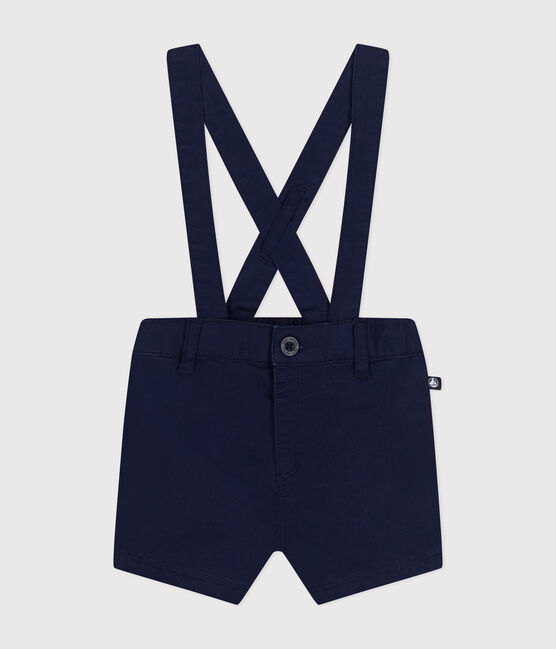 Kurze Baby-Latzhose aus Serge blau MEDIEVAL