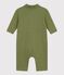 Langer Baby-Overall aus einfarbiger Baumwolle gr&uuml;n OLIVINE