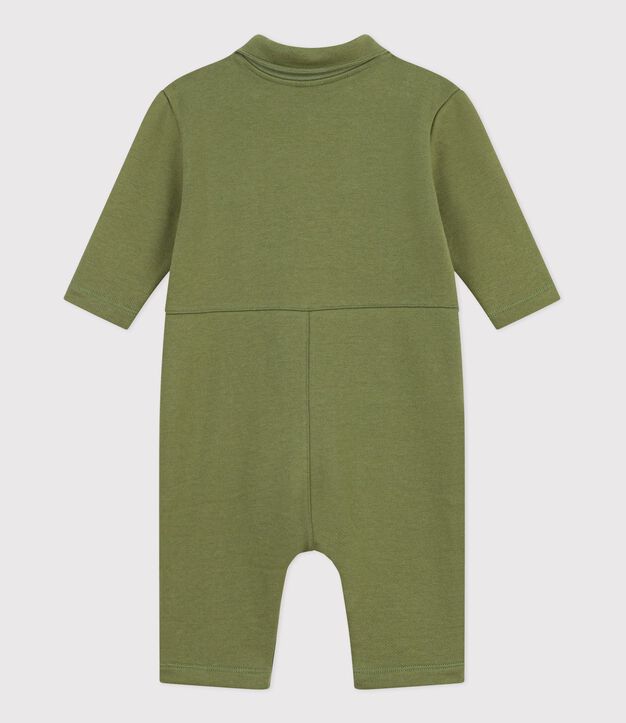 Langer Baby-Overall aus einfarbiger Baumwolle OLIVINE