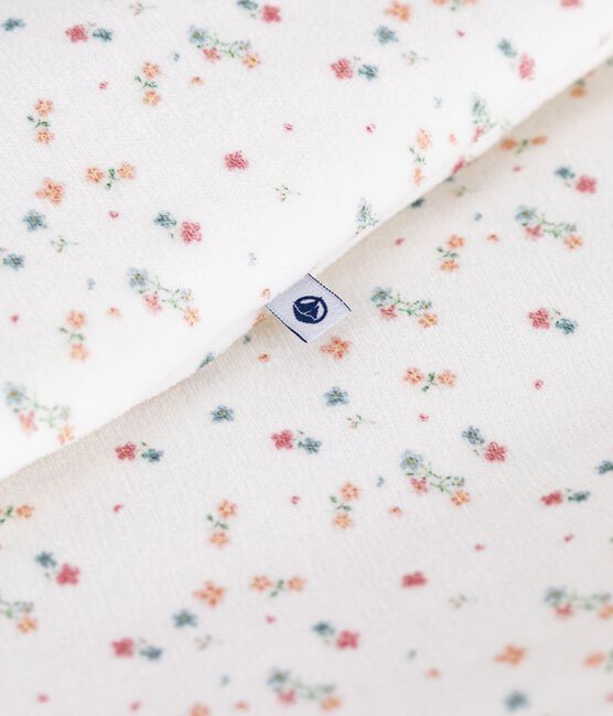 Babyschlafsack aus Nicki mit Blumenmotiv TOG-Wert 3 weiss MARSHMALLOW/weiss MULTICO