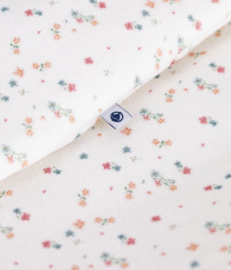 Babyschlafsack aus Nicki mit Blumenmotiv TOG-Wert 3 weiss/vielfarbig