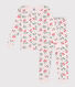 Eng anliegender Kinder-Pyjama aus Baumwolle mit Blumenmuster 