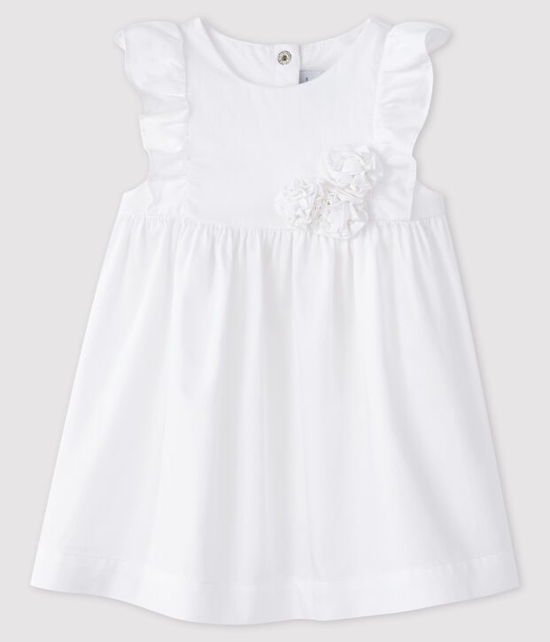 Kurz&auml;rmeliges Baby-Festtagskleid f&uuml;r M&auml;dchen weiss
