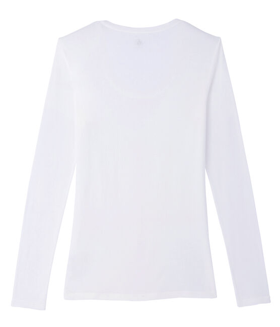 Leichtes langärmeliges baumwoll-t-shirt damen weiss MARSHMALLOW