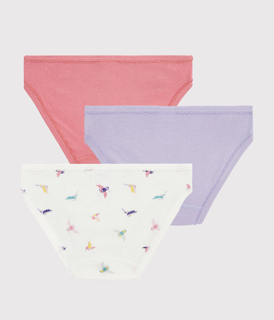 Set mit 3 Unterhosen mit Vogel-Print für kleine Mädchen variante 1