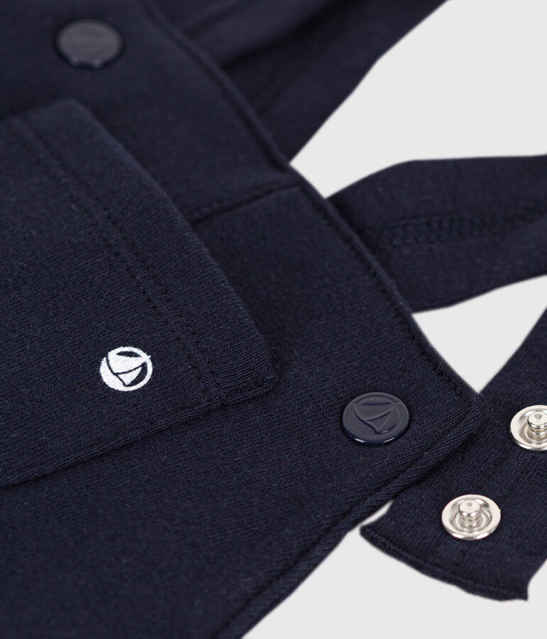 Lange Baby-Latzhose aus dichtem Jersey blau