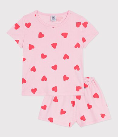 Kinder-Kurzpyjama aus Baumwolle mit Herzmotiv