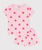 Kinder-Kurzpyjama aus Baumwolle mit Herzmotiv rosa/orange