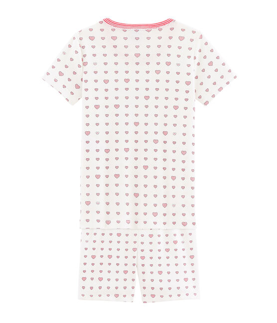 Kurzpyjama für kleine Mädchen weiss MARSHMALLOW/weiss MULTICO