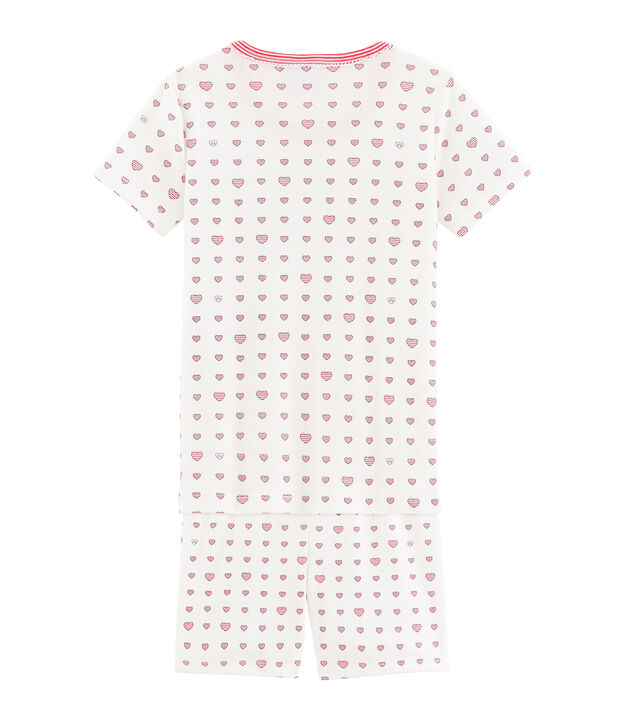 Kurzpyjama f&uuml;r kleine M&auml;dchen weiss/vielfarbig