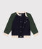 Kinder College-Jacke aus Molton für Jungen blau SMOKING/weiss MULTICO