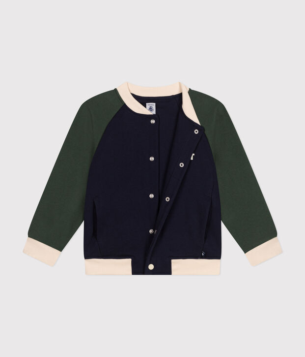 Kinder College-Jacke aus Molton f&uuml;r Jungen blau/vielfarbig