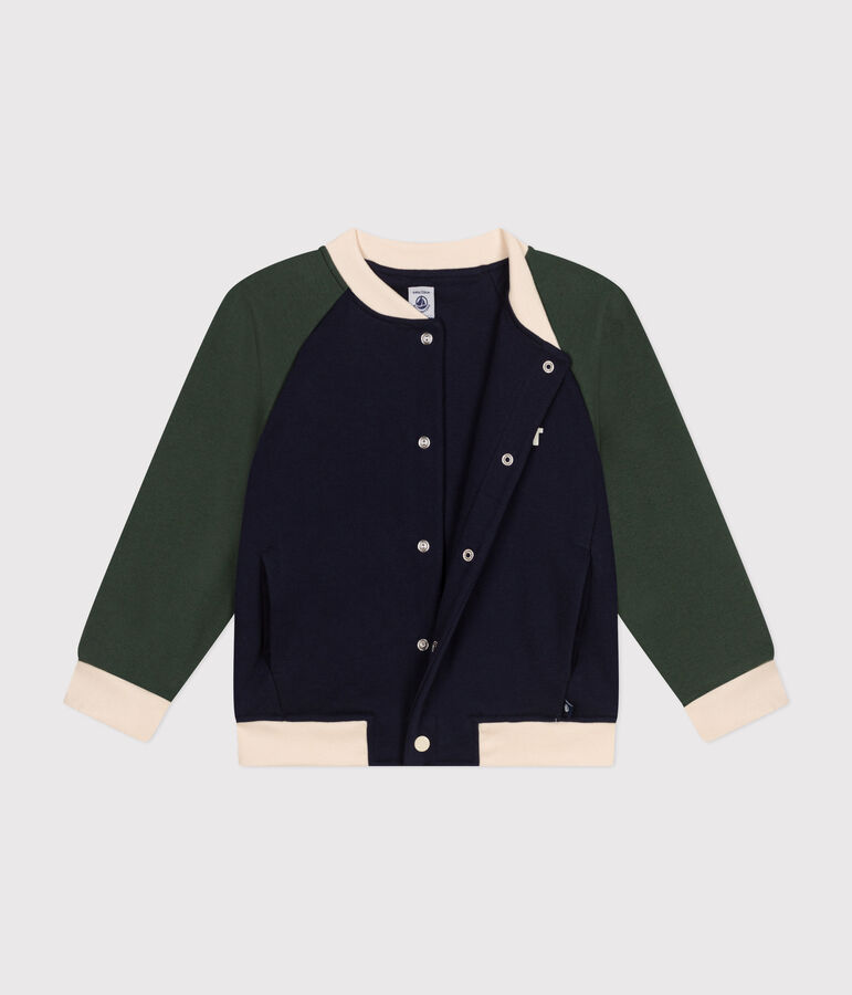 Kinder College-Jacke aus Molton f&uuml;r Jungen blau/vielfarbig