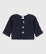 Baby-Cardigan kraus rechts gestrickt aus Baumwolle