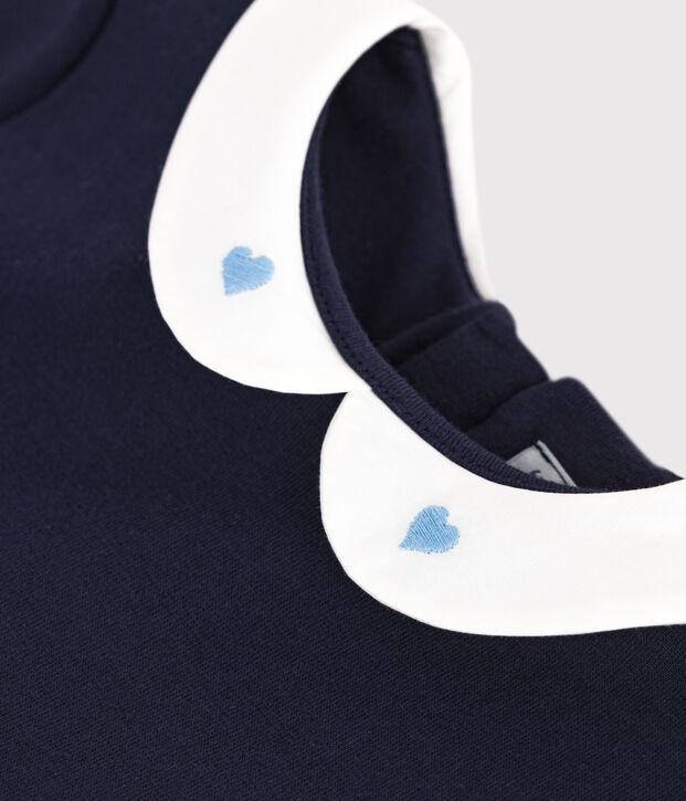 Kurz&auml;rmeliges Kinder-Kleid aus einfarbiger Baumwolle SMOKING