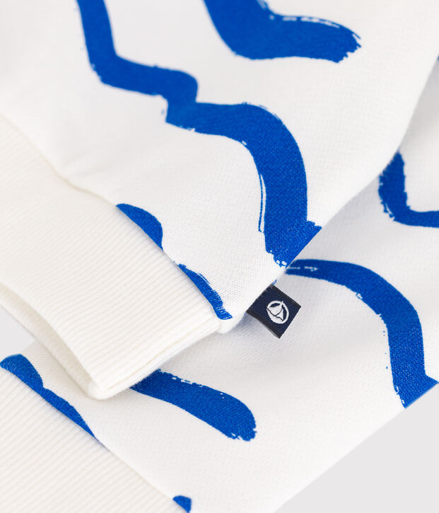 Baby-Sweatshirt aus Baumwolle mit Hai-Motiv blau/blau