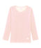 Langärmeliges T-Shirt aus Wolle und Baumwolle für Kinder rosa CHARME/weiss MARSHMALLOW