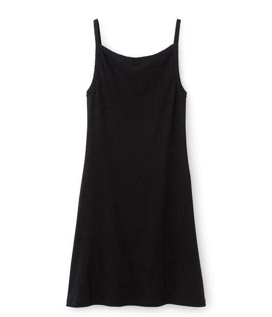 Chemise à bretelles femme coton/laine/soie schwarz NOIR