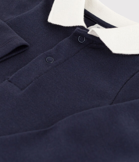 Langärmeliger Baby-Body aus Baumwolle mit Polokragen blau SMOKING