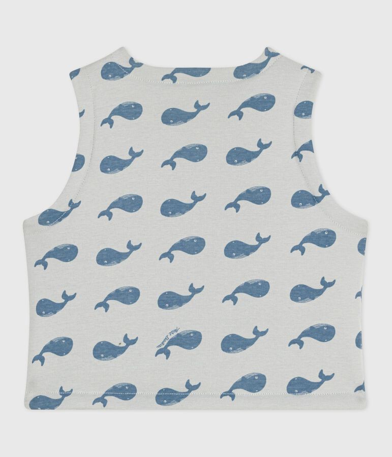 Wendbare Baby-Weste aus Baumwolle mit Walmotiv blau/blau