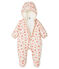 Baby-Fliegeroverall aus Mikrofaser für Mädchen rosa FLEUR/weiss MULTICO
