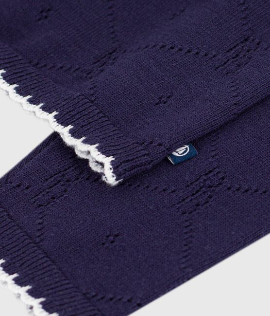 Kinder-Cardigan aus einfarbiger Baumwolle blau SOIR