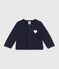 Baby-Cardigan aus einfarbiger Baumwolle mit Herzaufn&auml;her SOIR