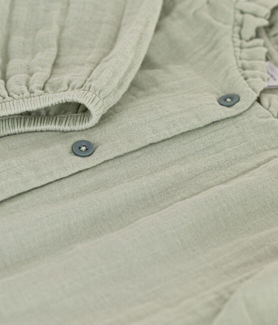 Kinder-Bluse aus Musselin für Mädchen grün HERBIER