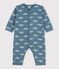 Fußloser Baby-Strampler blau ROVER/weiss MARSHMALLOW