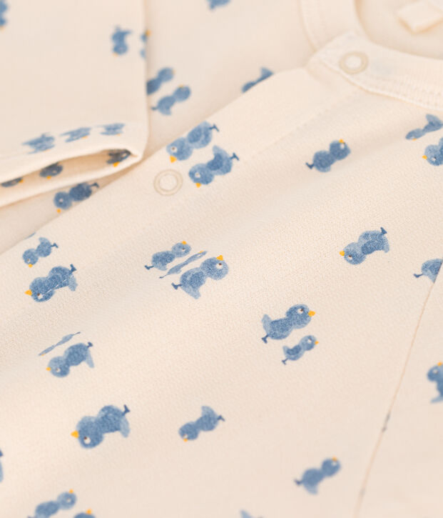 Langer Baby-Overall aus Molton naturfarben/vielfarbig