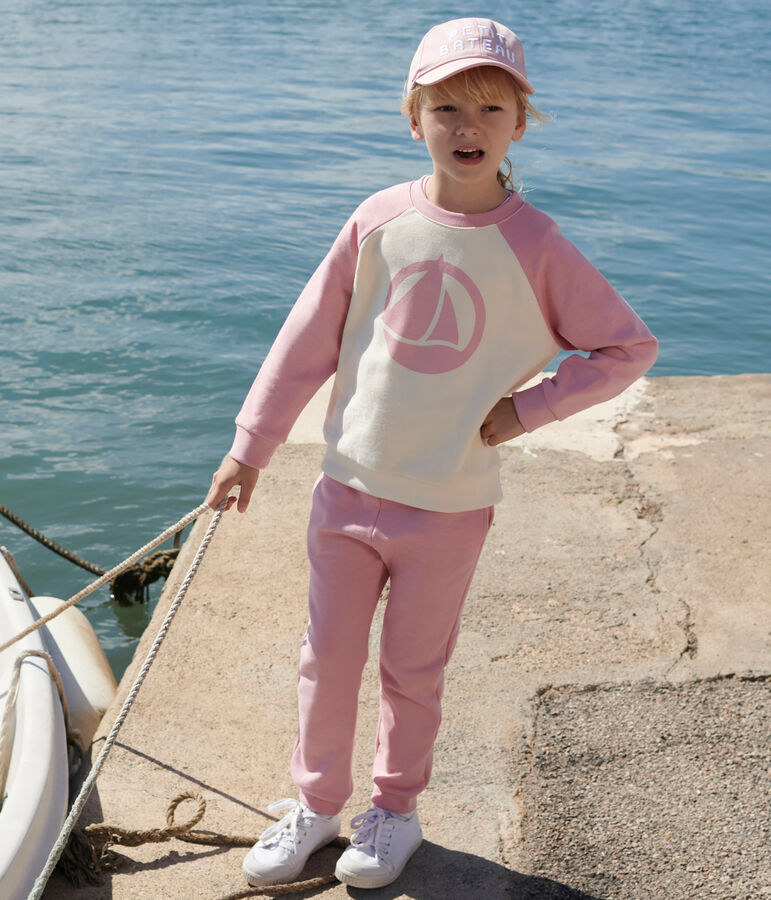 Kinder Unisex-Sweatshirt aus Baumwolle rosa CHARME/weiss MULTICO
