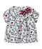Baby-Mädchen-Bluse aus Popeline weiss MARSHMALLOW/weiss MULTICO
