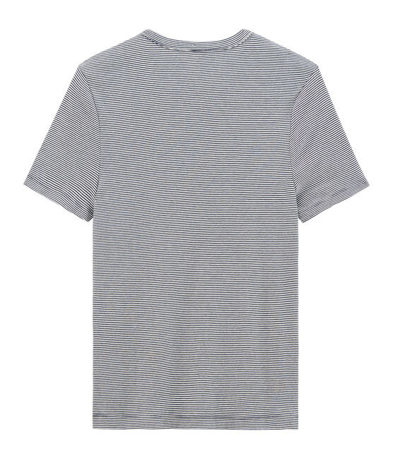 Kurzärmeliges t-shirt rundhalsausschnitt herren blau SMOKING/weiss MARSHMALLOW