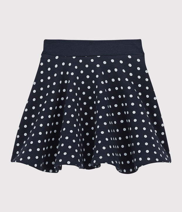 Kinderrock aus Molton f&uuml;r M&auml;dchen blau/weiss