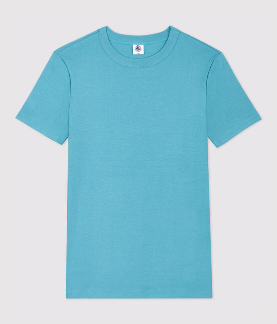 Damen-T-Shirt aus Baumwolle mit Rundhalsausschnitt blau MIROIR