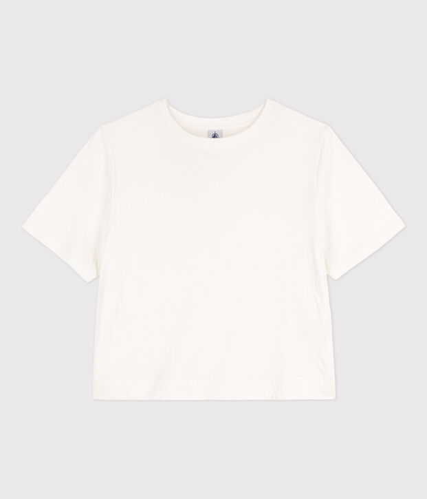 Damen-T-Shirt LE BOXY aus Baumwolle weiss