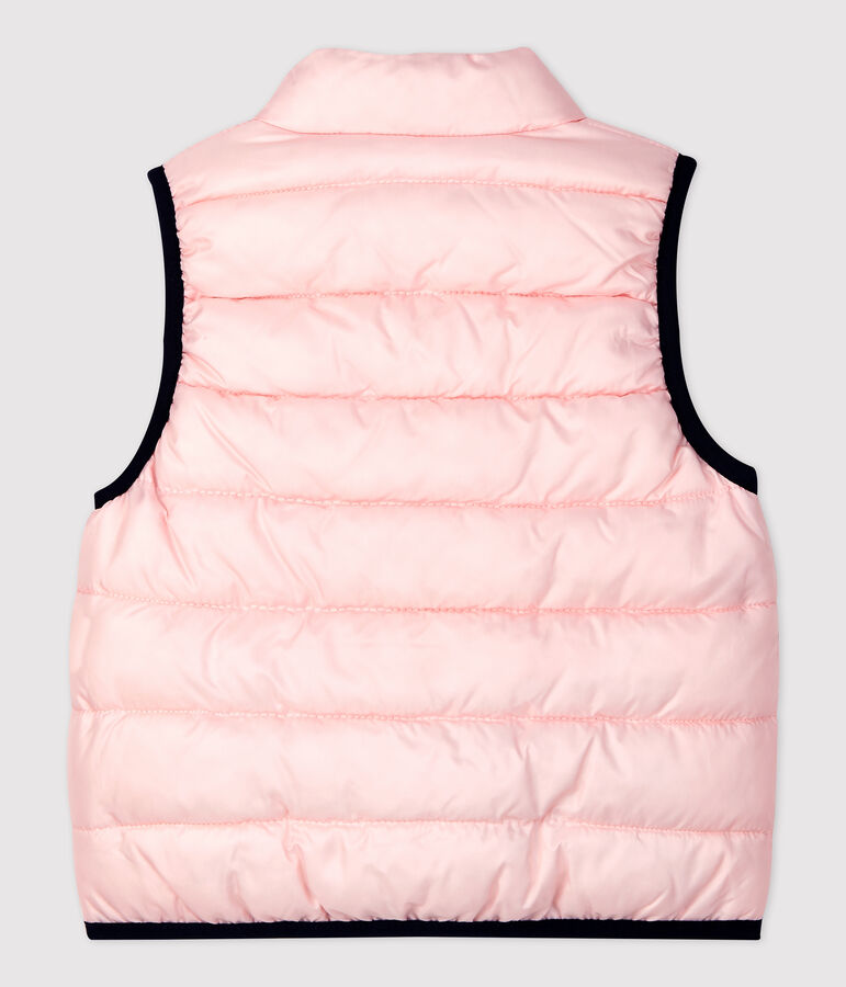 &Auml;rmellose Baby-Steppjacke, wendbar, aus recyceltem Polyester rosa