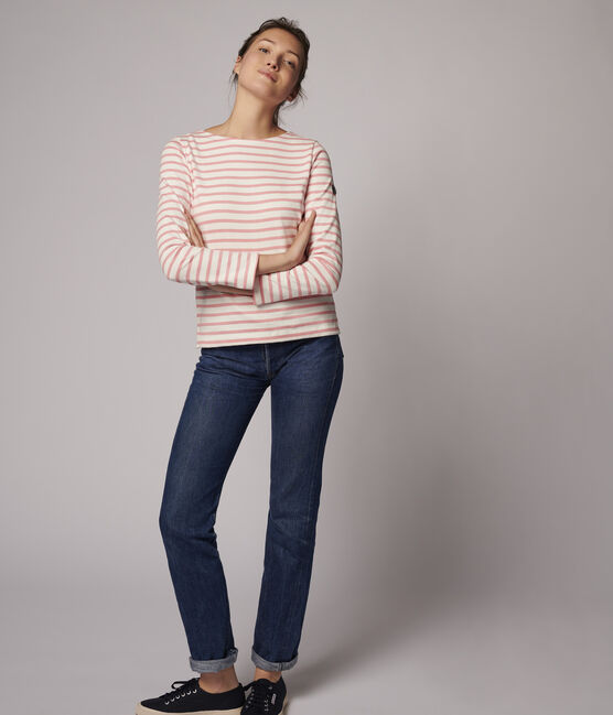 Matrosenshirt für Damen weiss MARSHMALLOW/rosa GRETEL