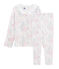 Pyjama aus Doppeljersey für kleine Mädchen weiss MARSHMALLOW/weiss MULTICO